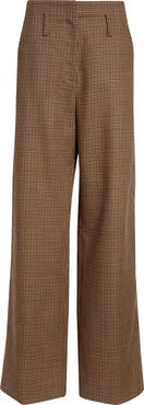 A.L.C. Liam Houndstooth Wide Leg Wool Pants