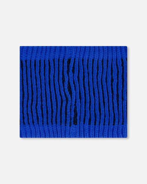 Deux Par Deux Lined Knit Neckwarmer In Blue
