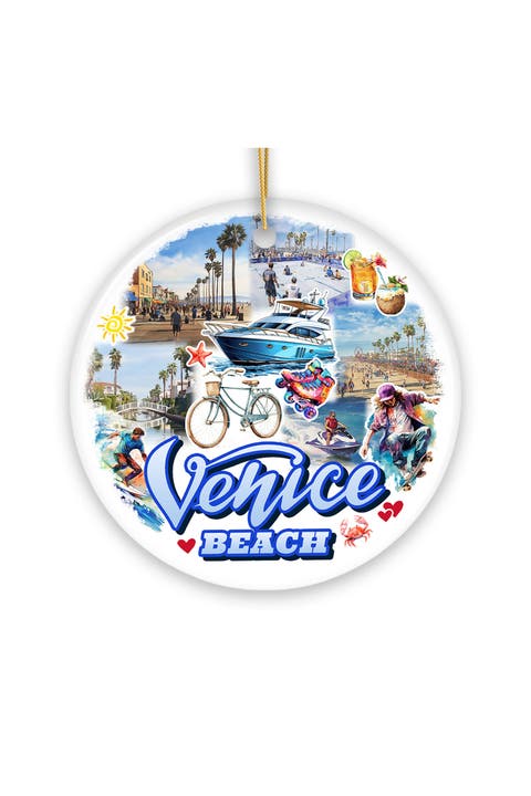 Venice Beach Boardwalk Collage Ornament - Version 1