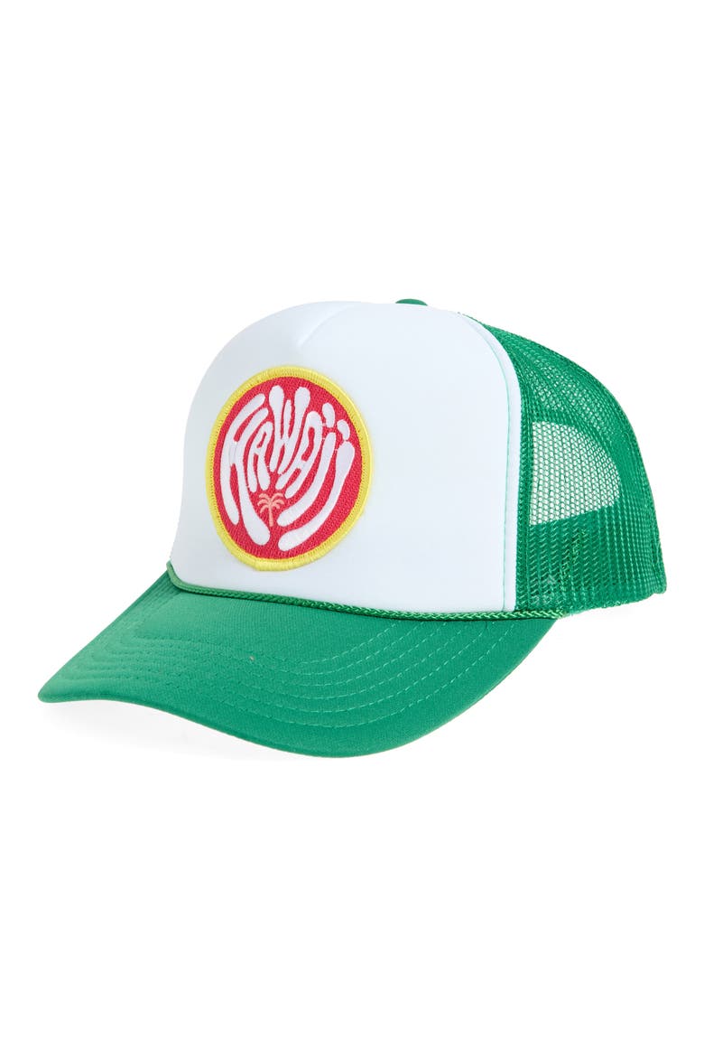 Hawaii Patch Trucker Hat, Main, color, KELLY GREEN/ WHITE