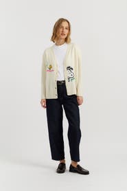 Chinti & Parker Wool-Cashmere Snoopy Embroidered Cardigan