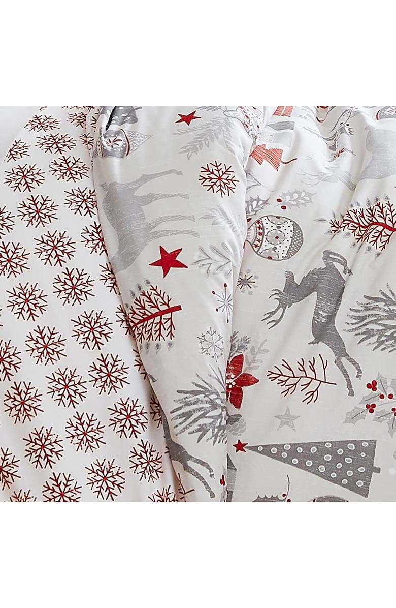 SOUTHSHORE FINE LINENS Holly Jolly Lane Oversize Holiday Duvet Set, Alternate, color, Holly Jolly Lane
