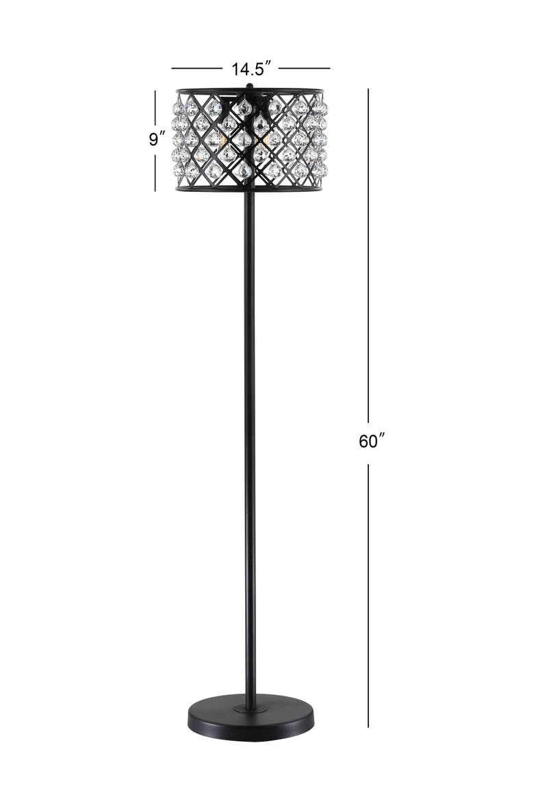 Elizabeth 60" Crystal/Metal LED Floor Lamp, Alternate, color, Bronze