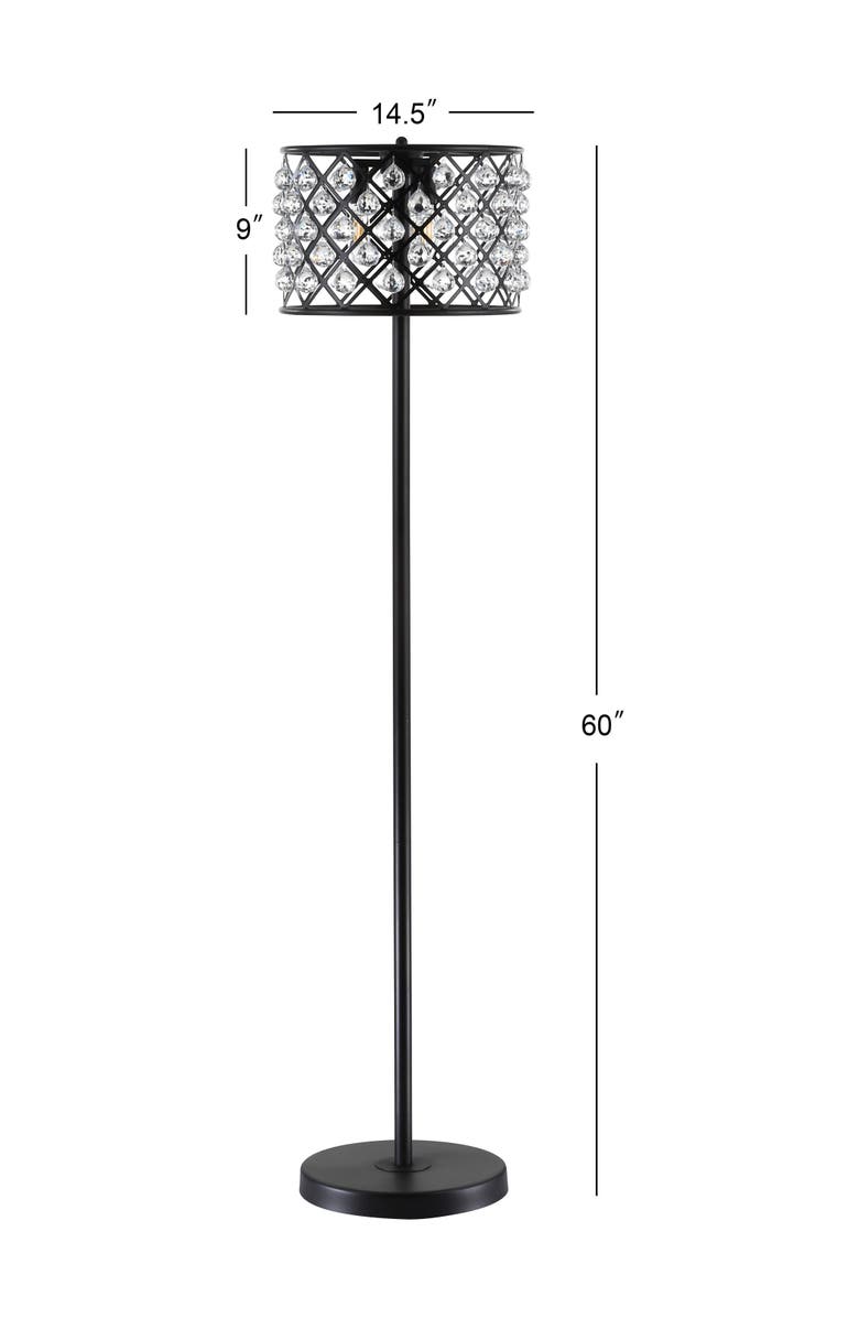 JONATHAN Y Elizabeth 60" Crystal/Metal LED Floor Lamp, Alternate, color, Bronze