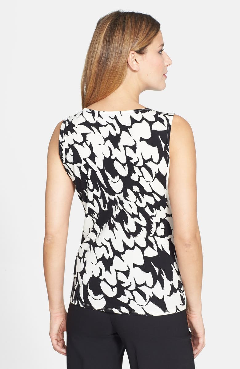 Classiques Entier<sup>®</sup> Drape Neck Silk Blend Jersey Top, Alternate, color, Cream Cloud- Warbler Print