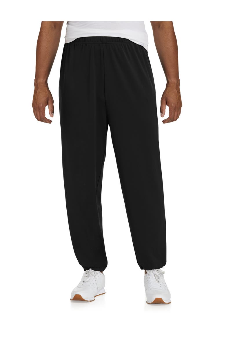 Performance Jersey Elastic-Hem Tech Pants, Main, color, BLACK