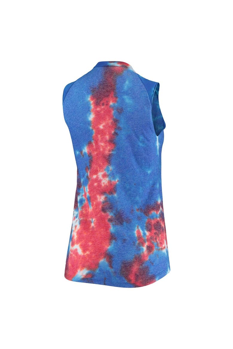 Women's Majestic Threads Red/Blue New York Mets Tie-Dye Tri-Blend Muscle Tank Top, Alternate, color, Red