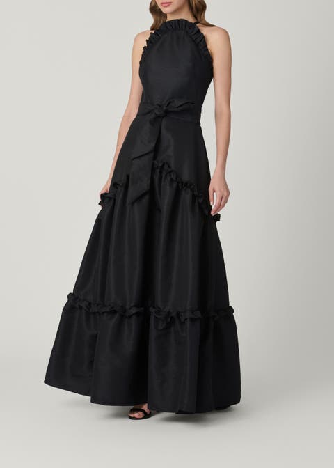 Midnight Lucille Moire Taffeta Dress