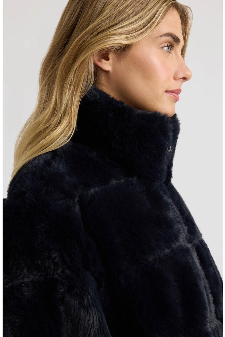 Faux Fur Zip Jacket, Alternate, color, NAVY