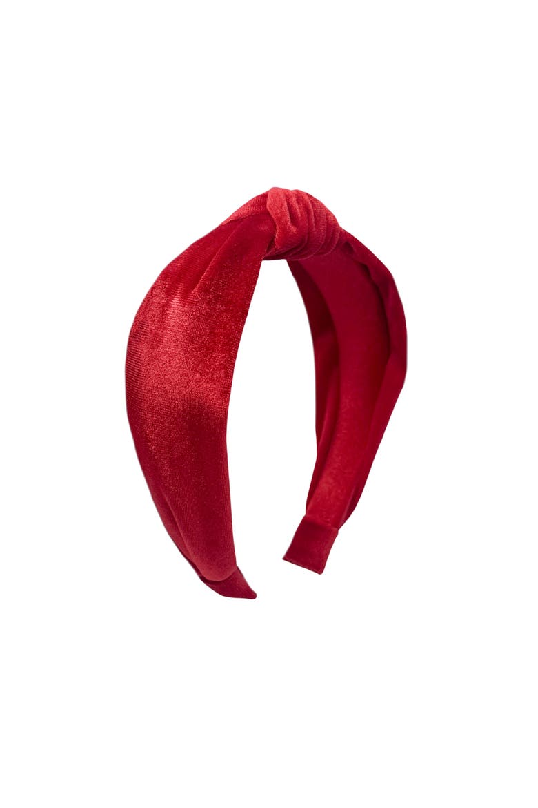 Velvet Headband, Main, color, Red