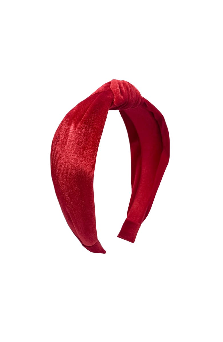 Bits & Bows Velvet Headband, Main, color, Red