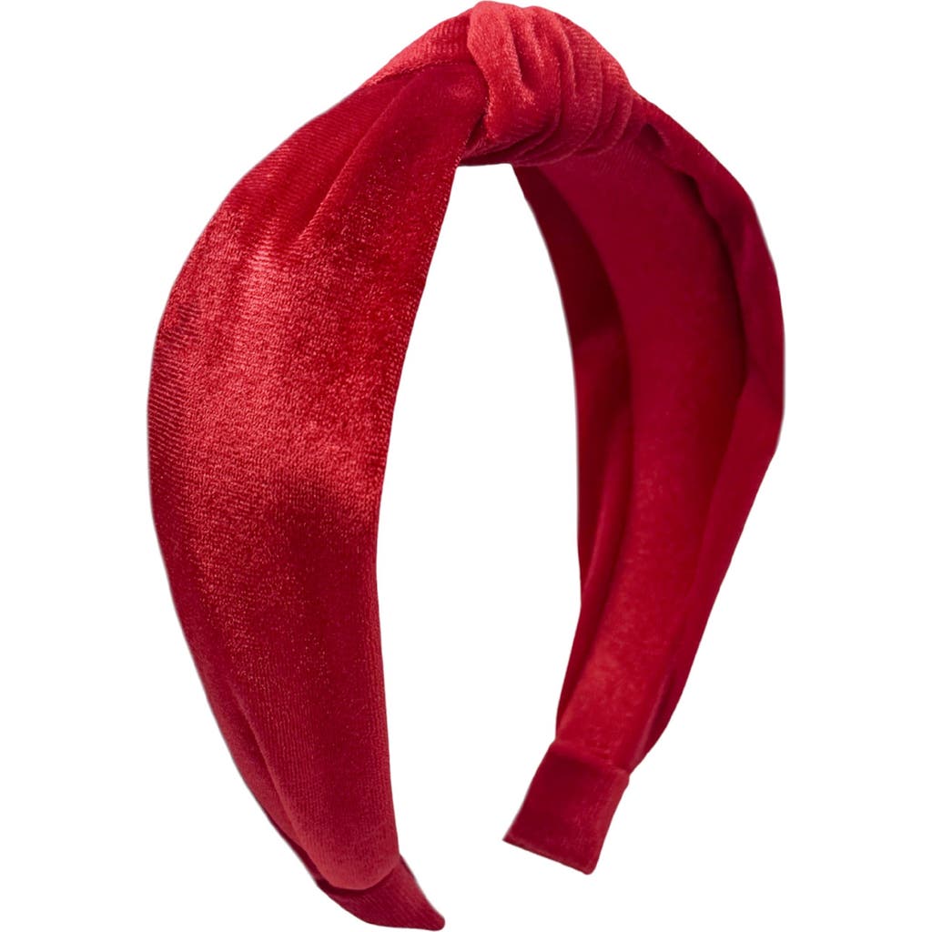 Bits & Bows Velvet Headband In Red