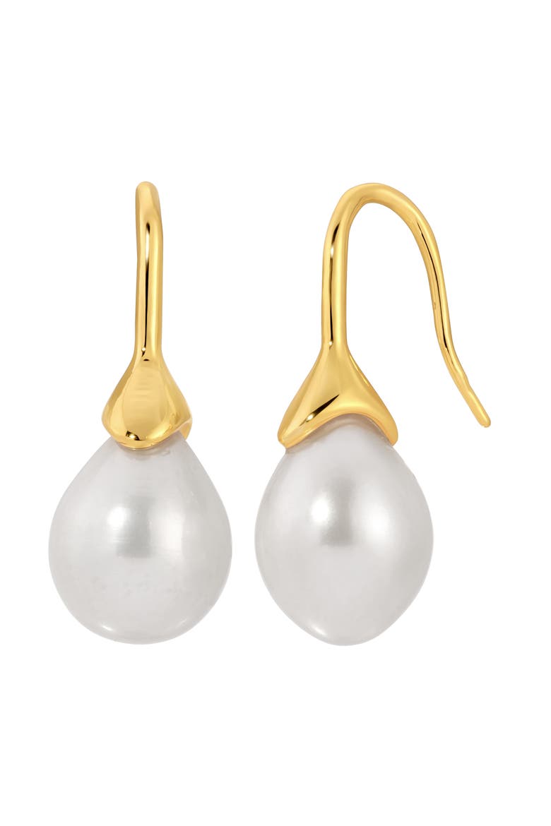 Odette Pearl Earrings, Main, color, Pearl/Gold