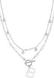 Adornia Toggle Initial Pendant Layered Necklace