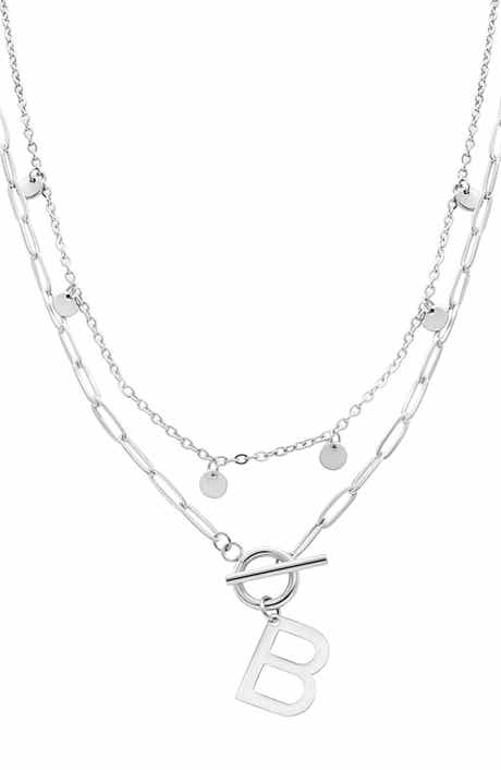 Adornia Toggle Initial Pendant Layered Necklace