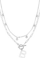 Adornia Toggle Initial Pendant Layered Necklace