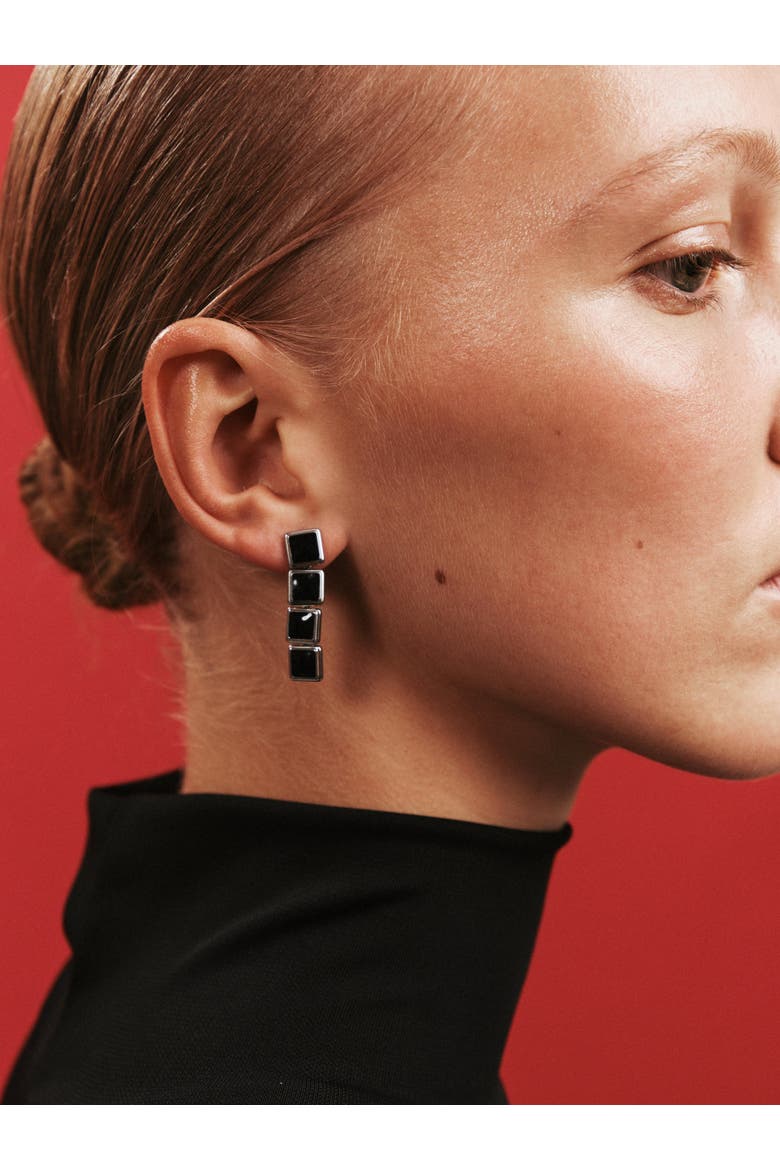 Archer Drop Earrings, Alternate, color, Silver