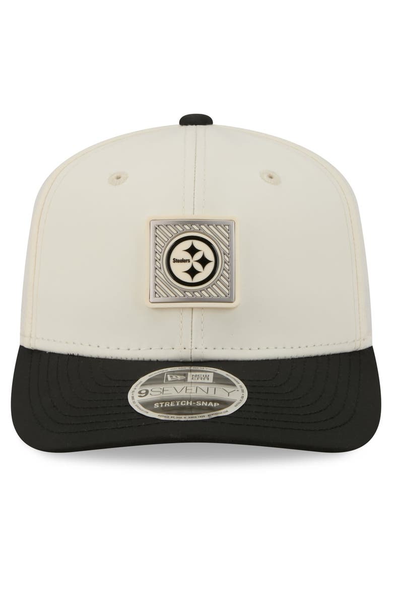 Men's New Era  Cream/Black Pittsburgh Steelers 2026 NFL Training Camp 9SEVENTY Adjustable Hat, Alternate, color, Cream