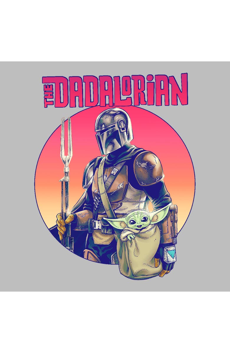Star Wars: The Mandalorian Men's Star Wars The Mandalorian The Dadalorian and Grogu Portrait  Graphic T-Shirt, Alternate, color, Sport Grey