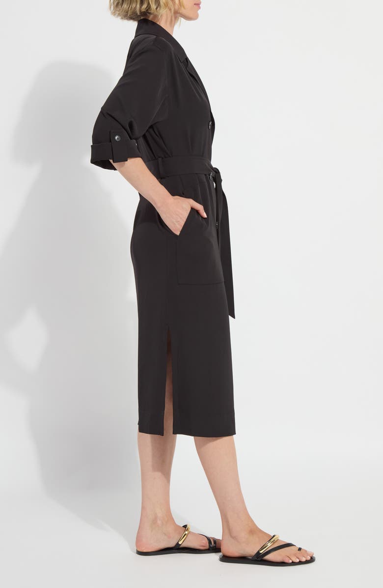 Lysse Ellison Convertible Trench Dress, Alternate, color, Black