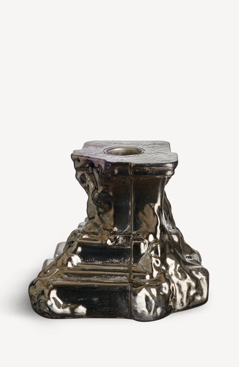 Kosta Boda Rocky Small Baroque Candlestick, Alternate, color, Gray