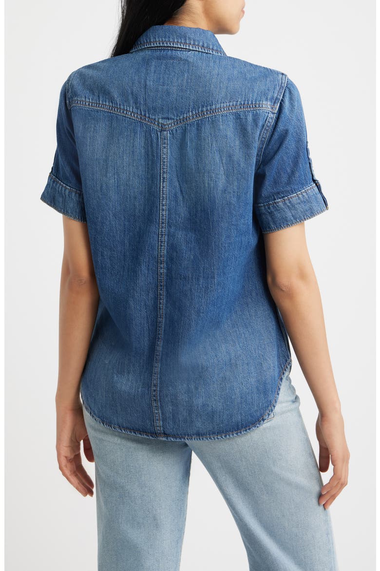 Short Sleeve Denim Shirt, Alternate, color, GIVE ME MORE WASH