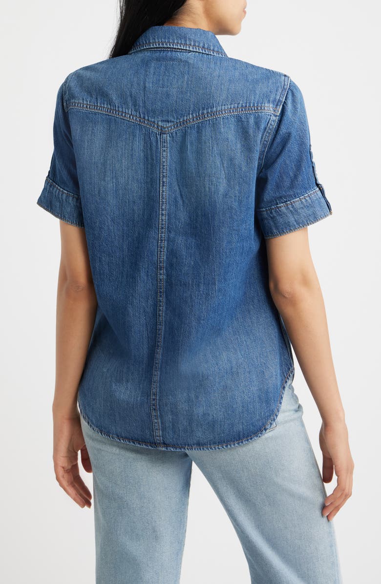 Lucky Brand Short Sleeve Denim Shirt, Alternate, color, Give Me More Wash