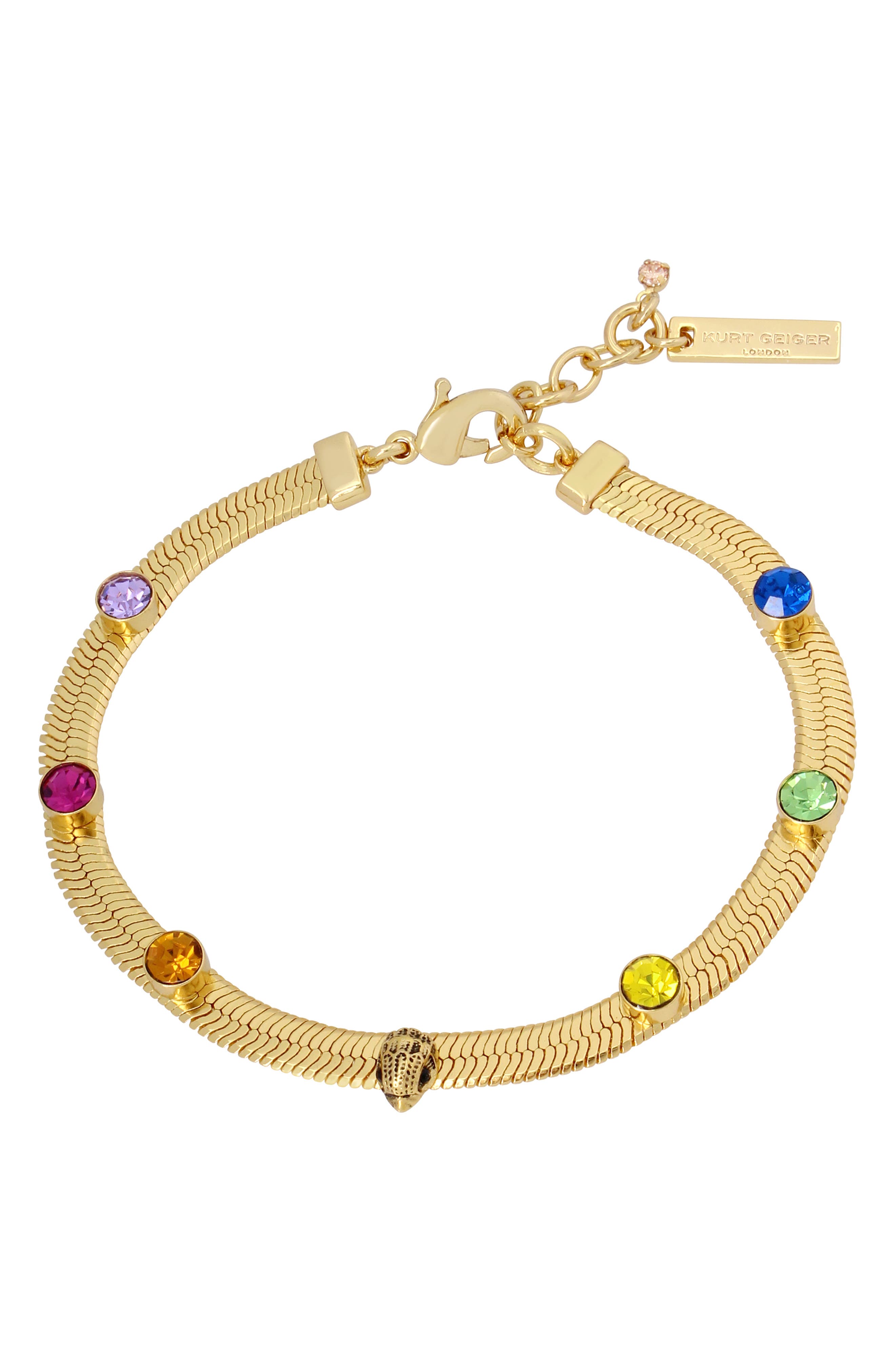 Kurt Geiger London Rainbow Crystal Snake Chain Bracelet (Women ...