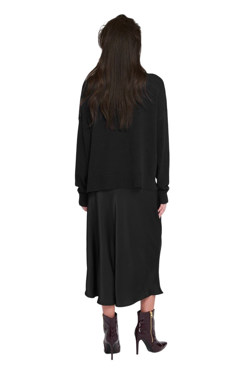 ELLE Collection Turtleneck Sweater Pullover, Alternate, color, Black