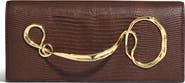 Alexis Bittar Twisted Side Handle Leather Clutch