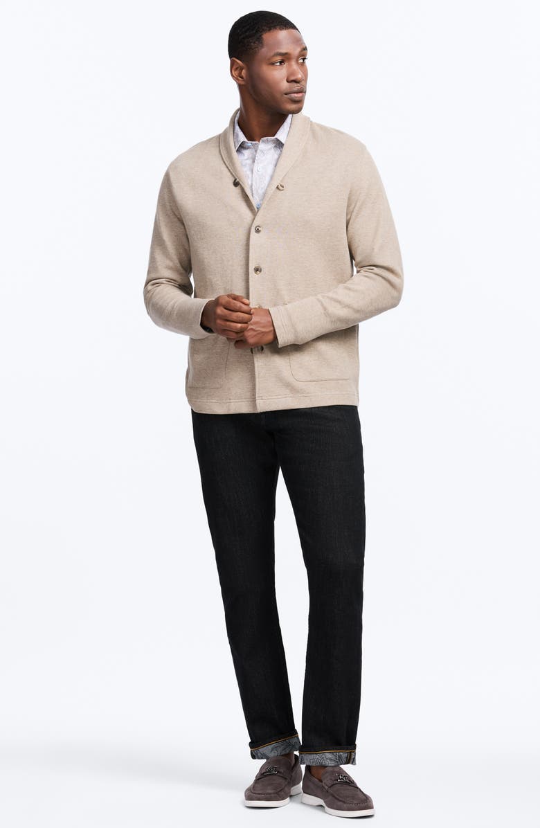 Robert Graham Adriano Shawl Collar Cotton Cardigan, Alternate, color, Tan