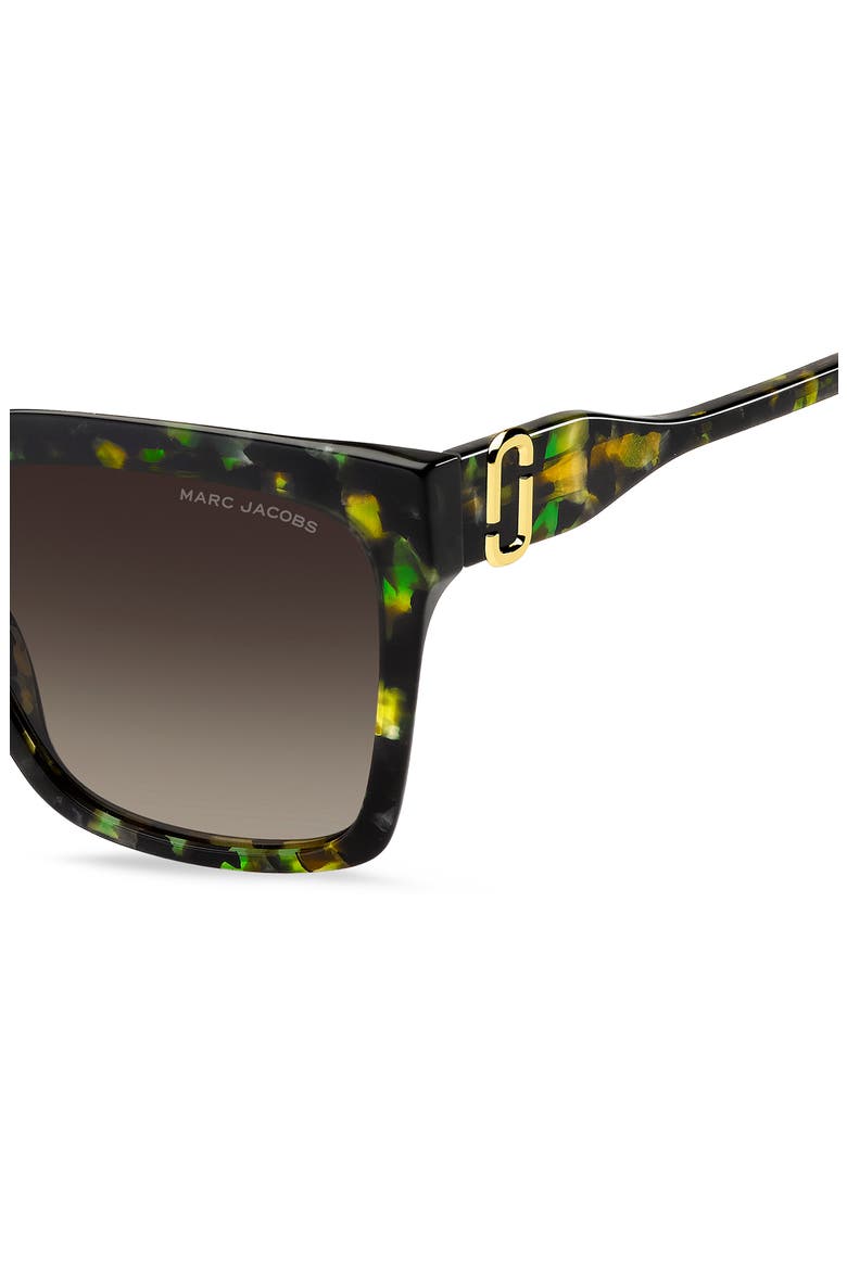 57mm Gradient Square Sunglasses, Alternate, color, GREEN TORTOISESHELL