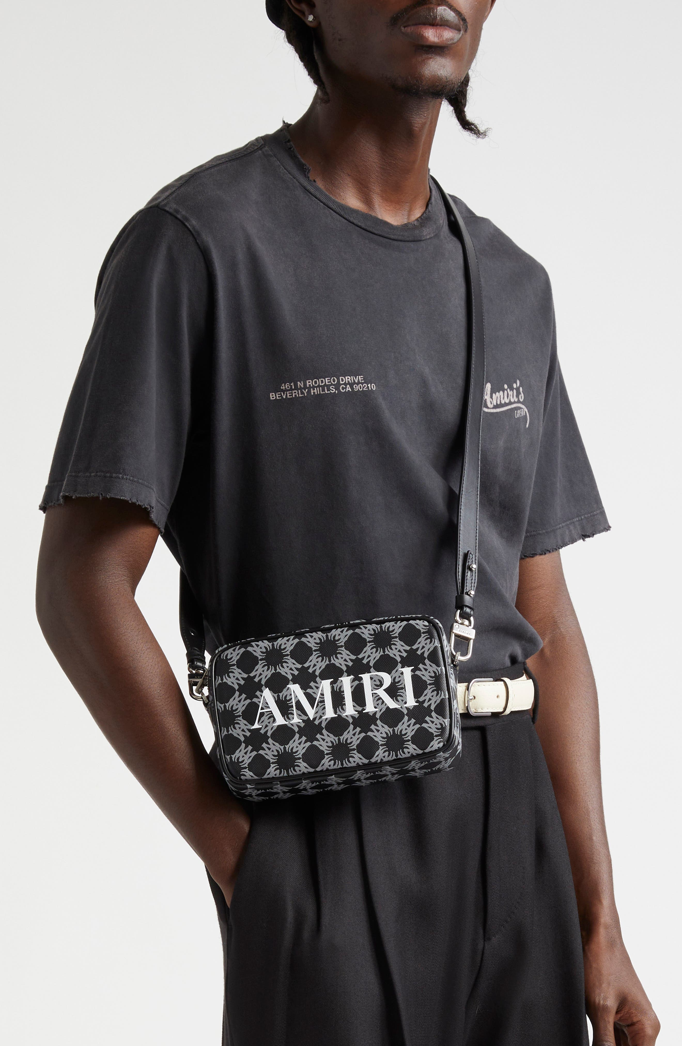 AMIRI Quad Monogram Coated Canvas Camera Bag, Alternate, color, 