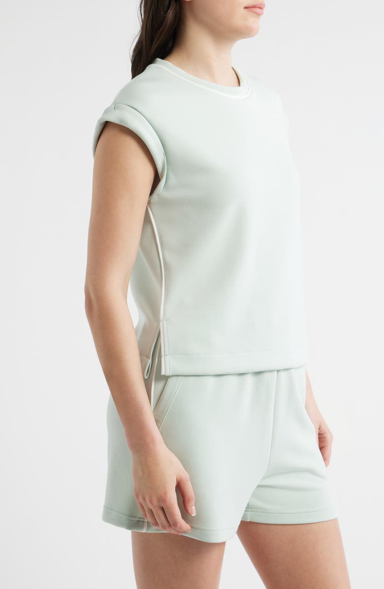 Bernardo Contrast Inset Cap Sleeve T-Shirt, Alternate, color, Green