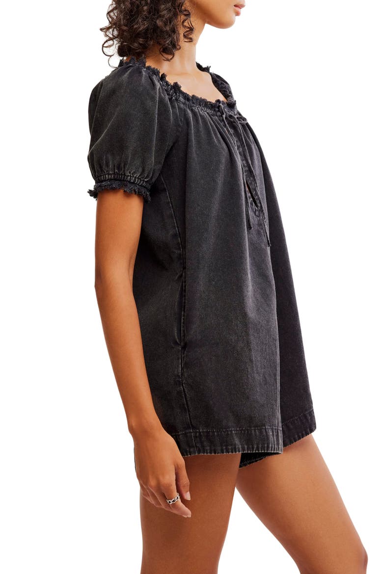 Daisy Denim Babydoll Romper, Alternate, color, STAR CROSSED