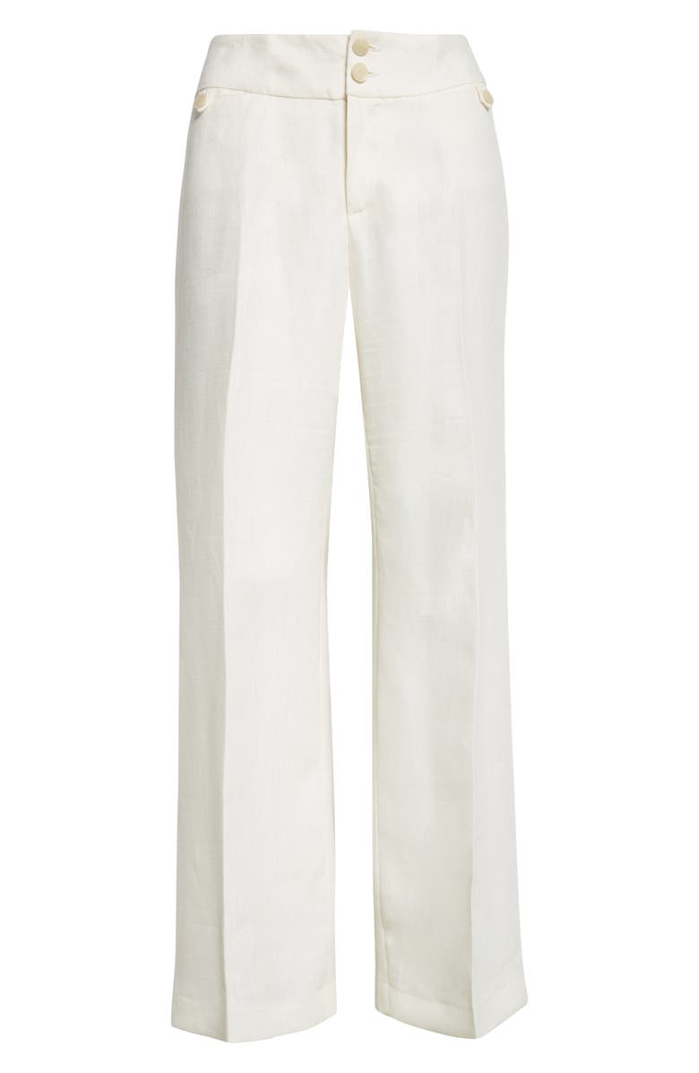 Etro Linen Ankle Flare Trousers, Alternate, color, Bianco Naturale
