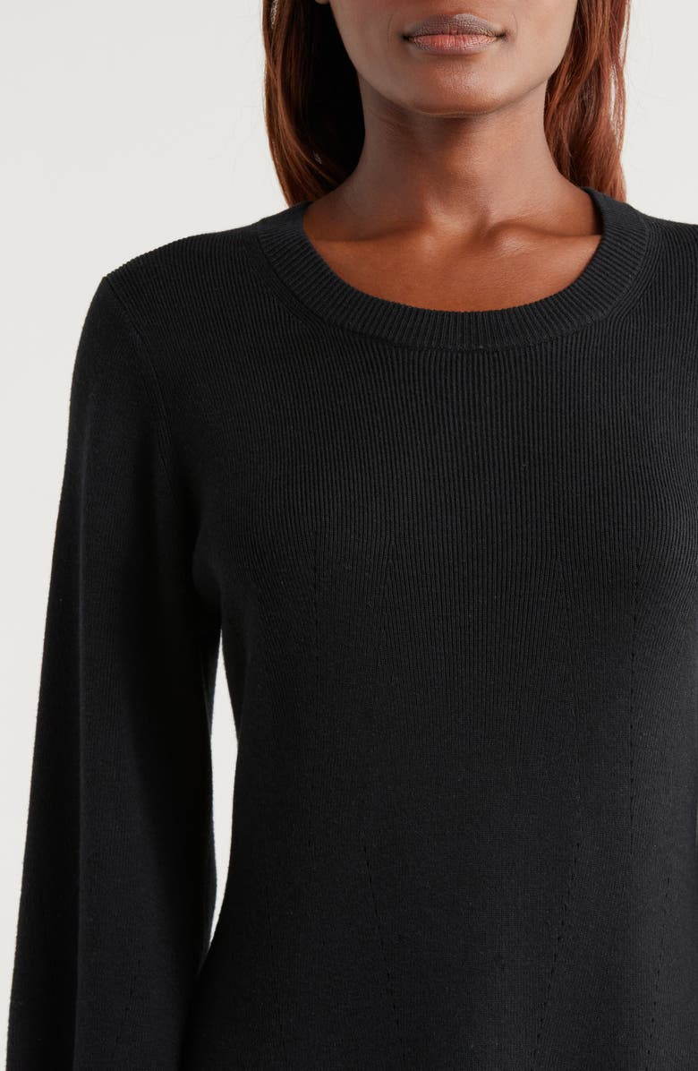 Tommy Bahama Pickford Long Sleeve Rib Dress, Alternate, color, Black