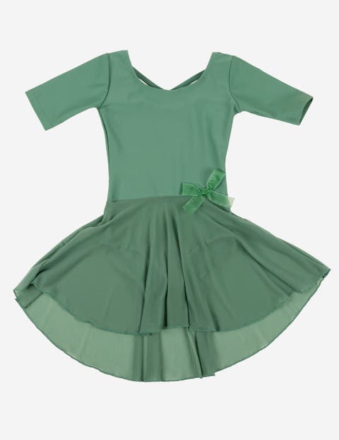 Girls Short Sleeve Skirted Leotard