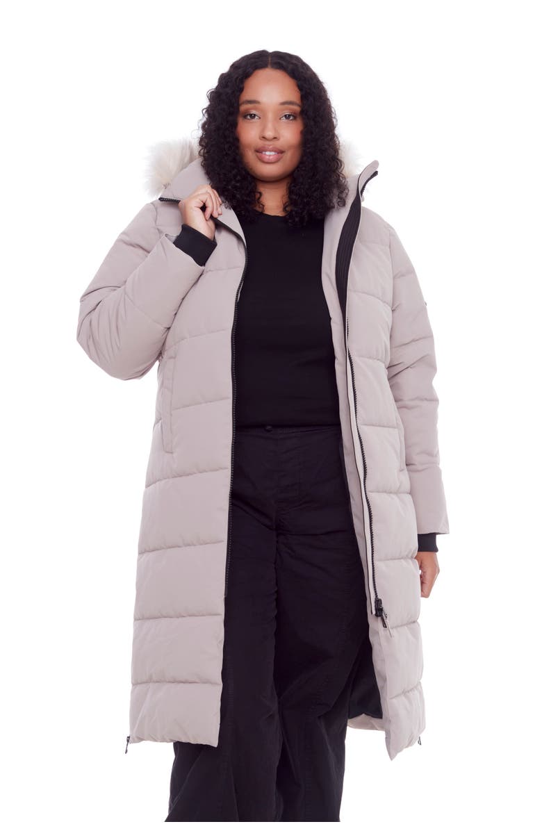 Alpine North KLUANE PLUS SIZE - Vegan Down Ultra Long Winter Parka, Alternate, color, Light Taupe