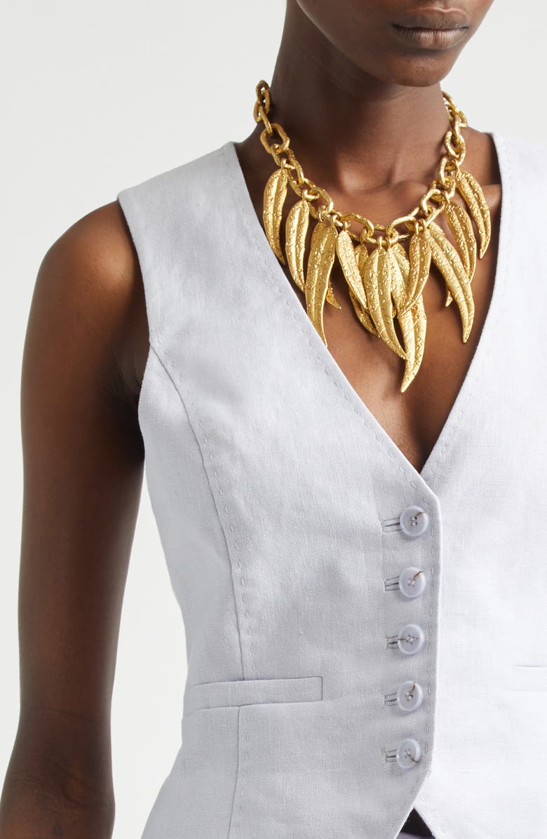 Zimmermann Kindred Spirit Luna Linen Vest, Alternate, color, Lilac