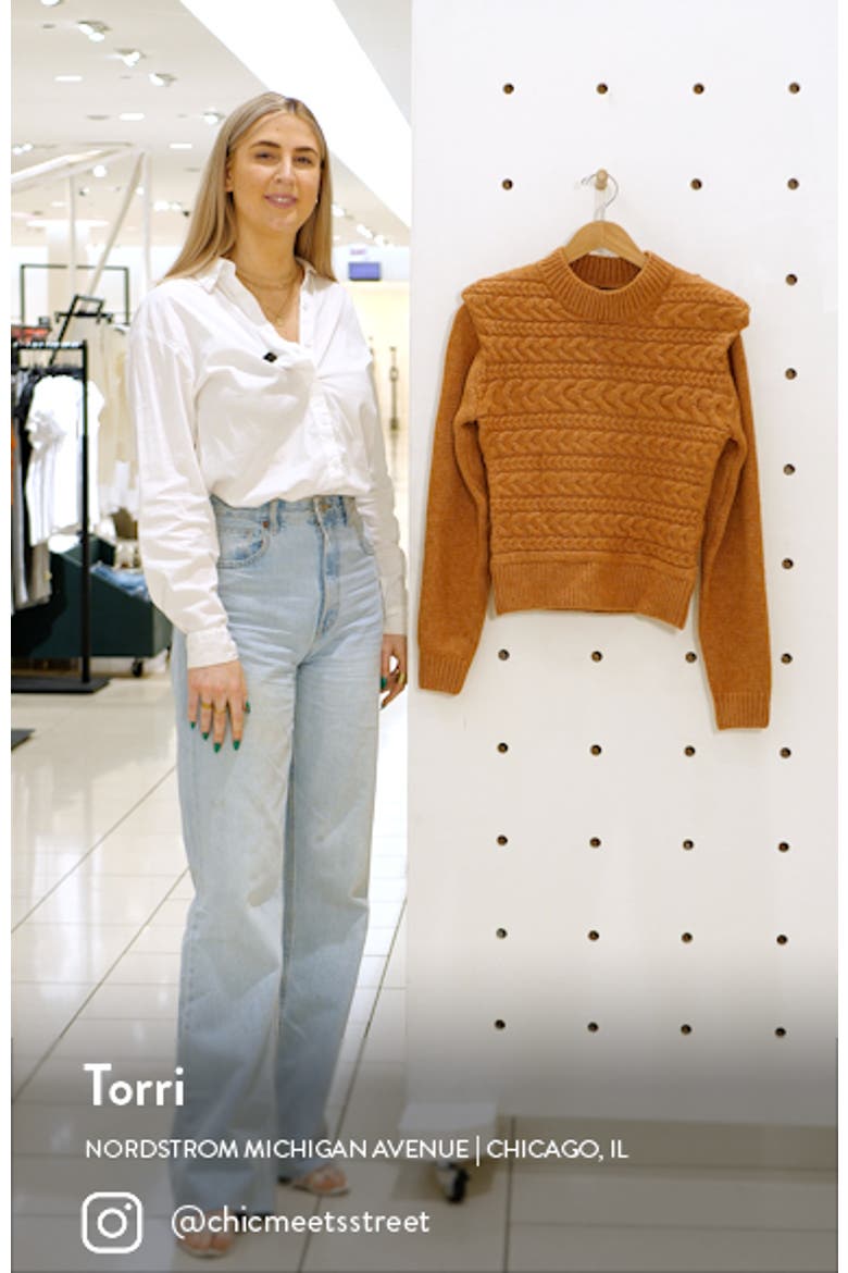 Horizontal Cable Crewneck Sweater video