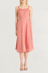 Luxely Sleeveless A-Line Linen Dress