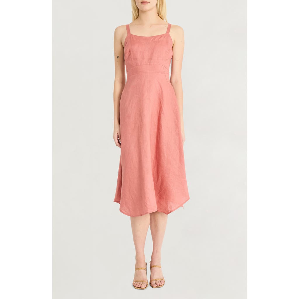 Luxely Sleeveless A-Line Linen Dress in Canyon Rose  product