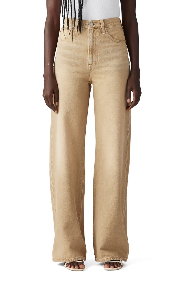 Levi's<sup>®</sup> Ribcage High Waist Wide Leg Jeans, Main, color, Scraped Travertine