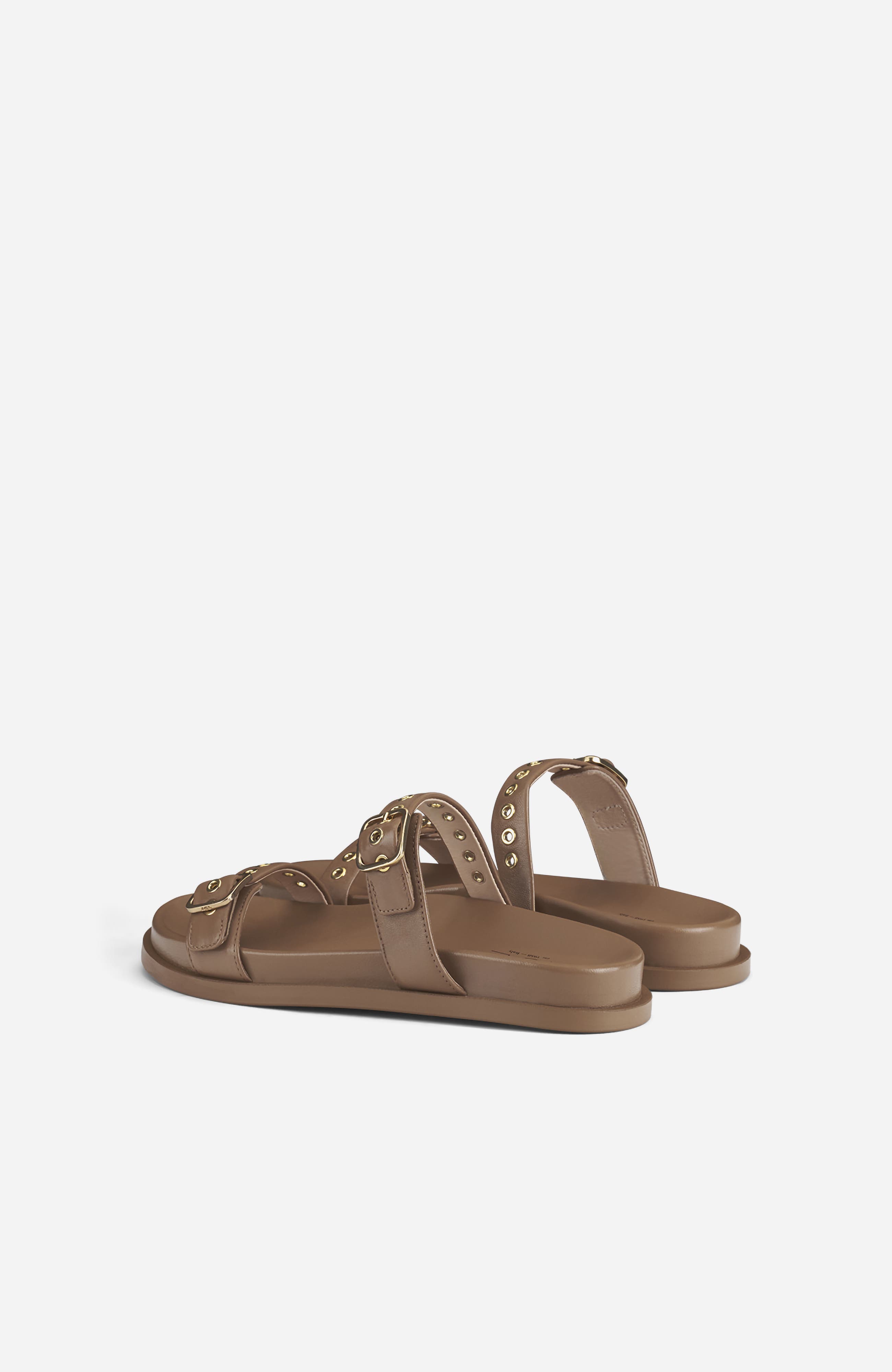 Cristina Ring Sandal with Buckles, Alternate, color, Cocoa Nappa
