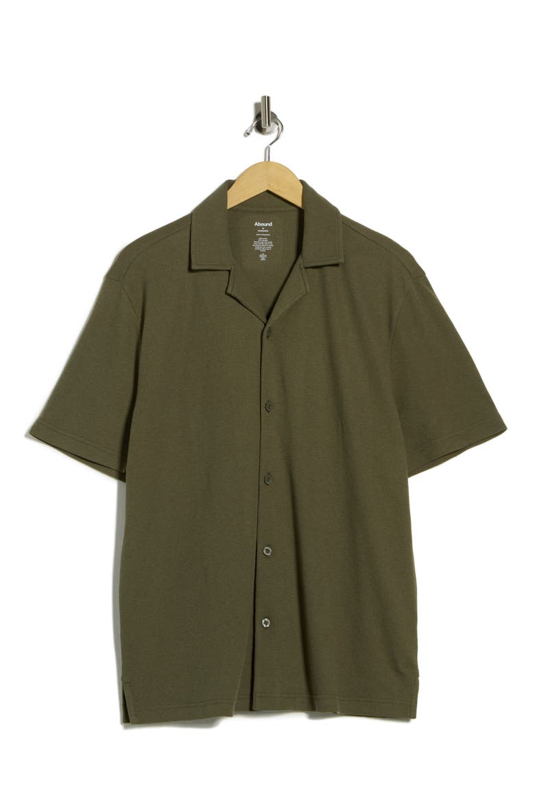 Thermal Knit Camp Shirt, Alternate, color, OLIVE SARMA