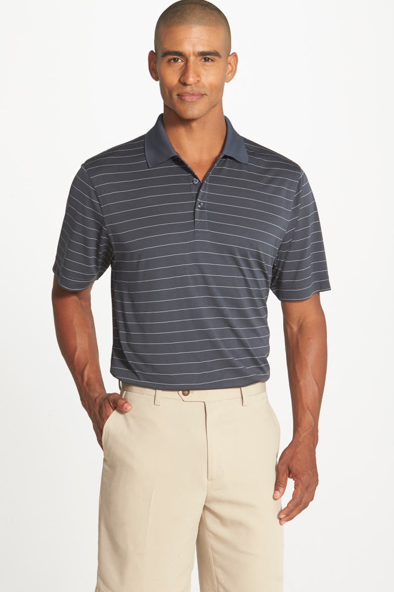 Franklin Stripe DryTec® Polo, Alternate, color, ONYX/ WHITE