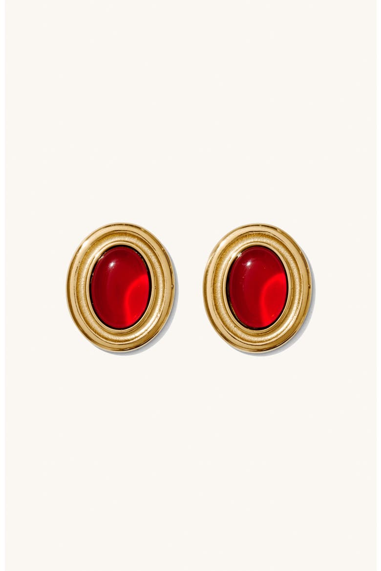 Vintage Ruby Earrings, Main, color, Gold