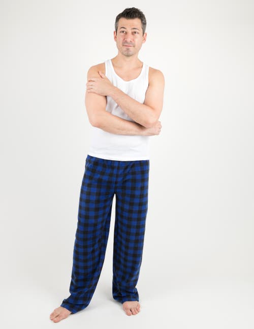 Leveret Fleece Printed Holiday Pajama Pants In Blue