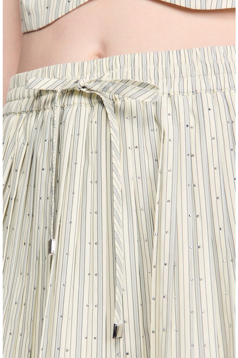 Short rhinestone striped skirt, Alternate, color, Ecru